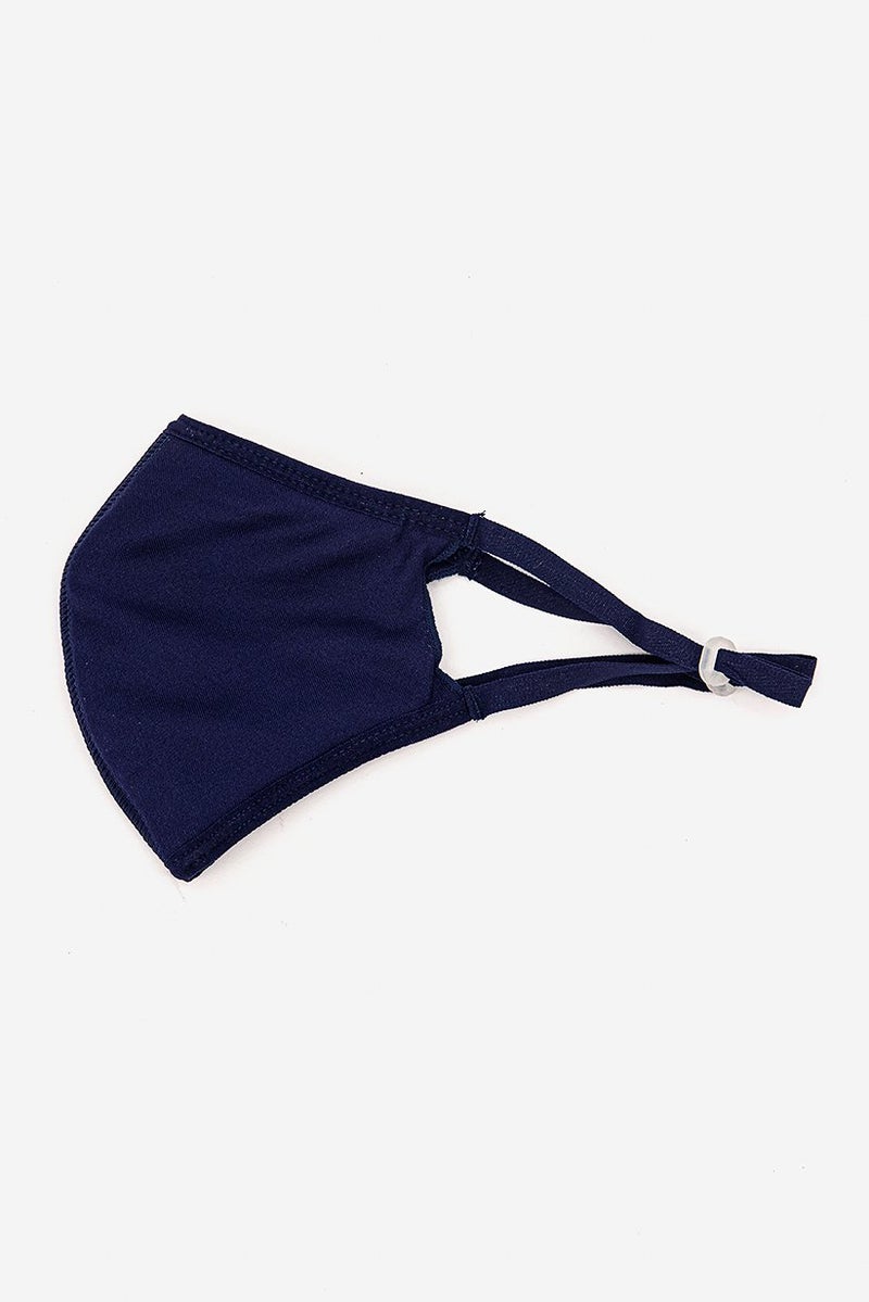 asics Men Protective 3 Layer Face Mask, Navy - Image 3